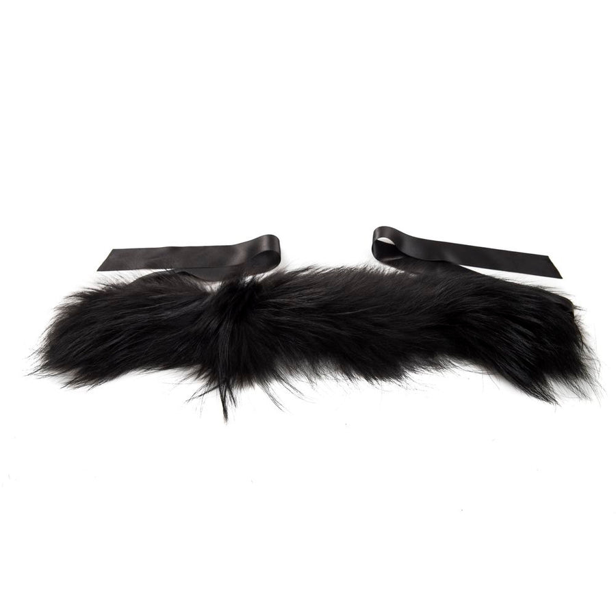 Black Raccoon Fur Women Neck Warmer