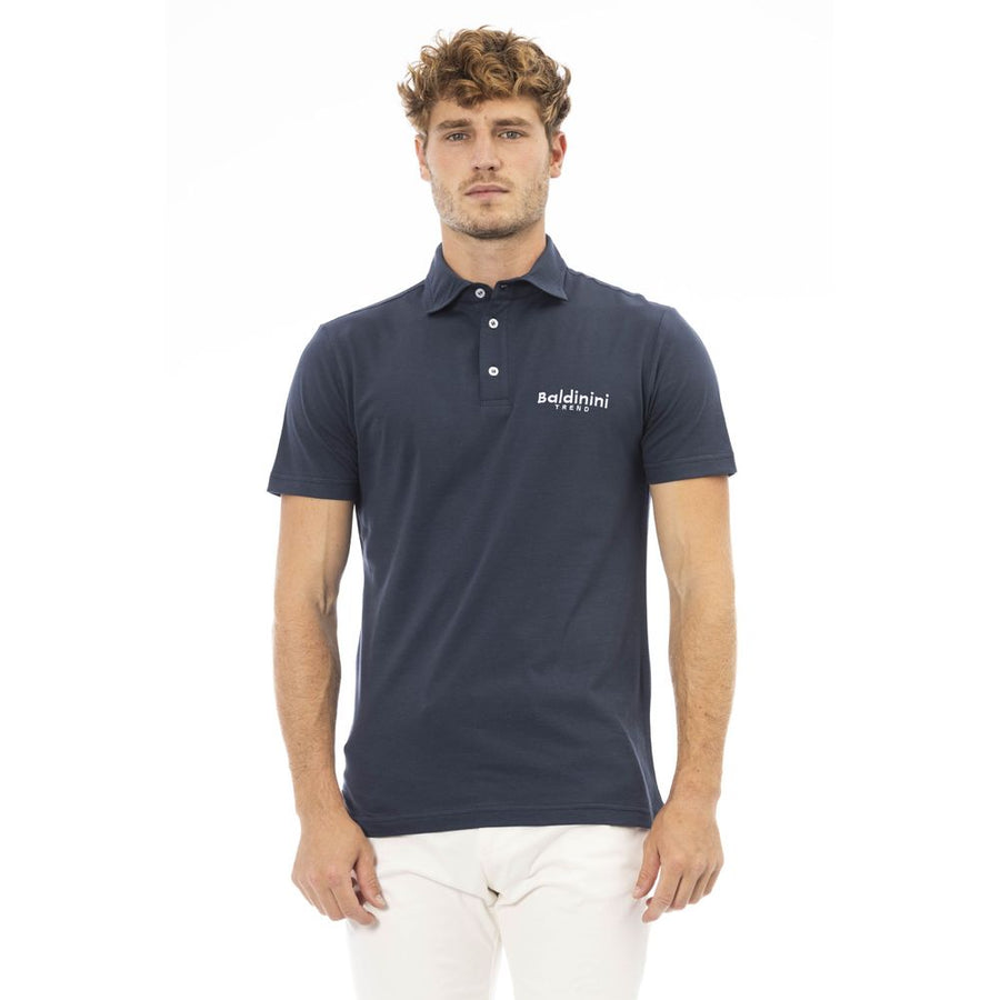 Blue Cotton Polo Shirt