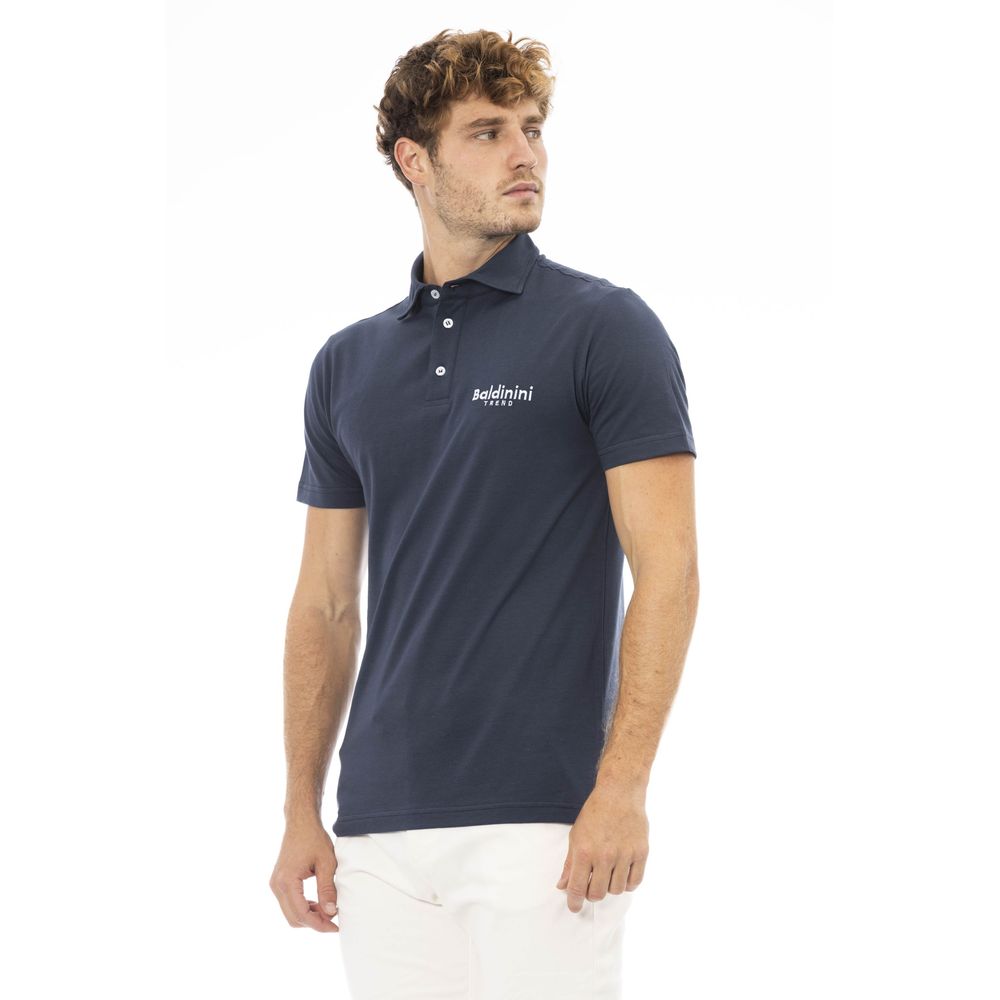 Blue Cotton Polo Shirt