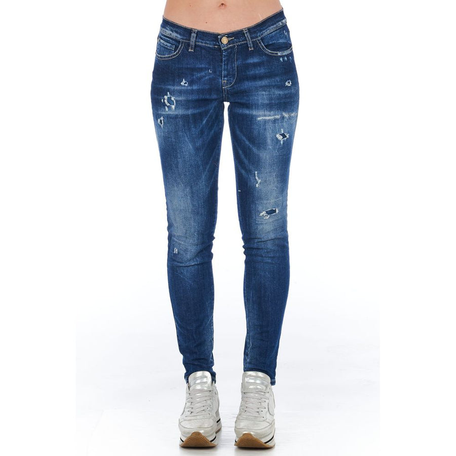 Blue Cotton Women Jeans