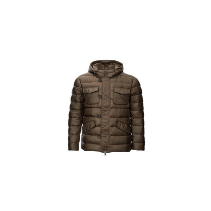 Brown Polyamide Men's Waterproof Jacket
