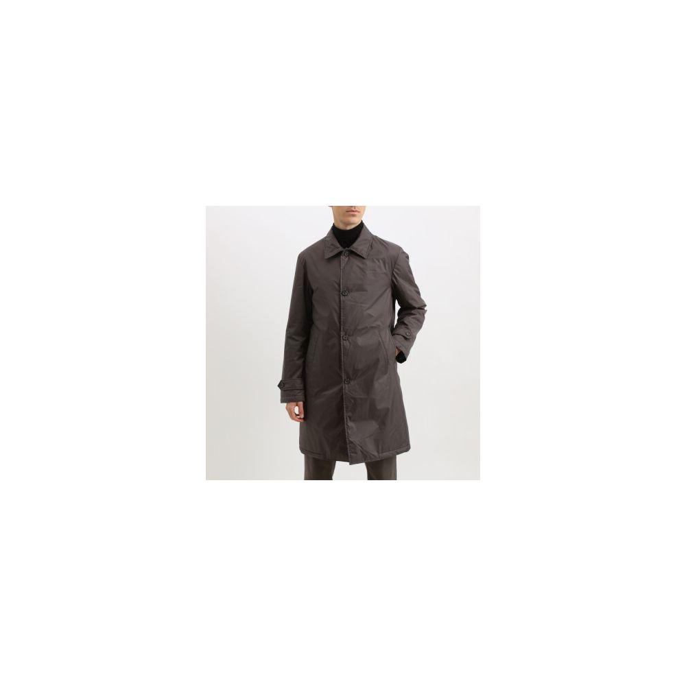 Brown Polyester Men's Trench Jacket
