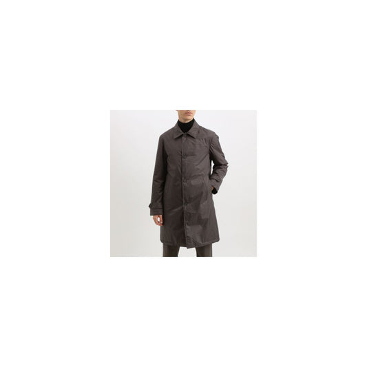 Brown Polyester Men's Trench Jacket