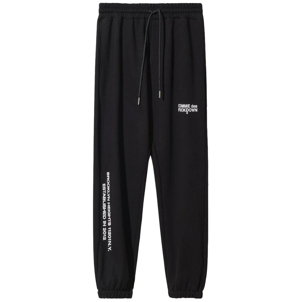 Black Cotton Men Sweatpants