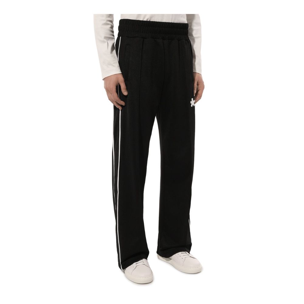 Black Polyester Men Tracksuit Trousers