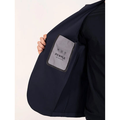 Blue Polyester Men's Lightweight Jacket