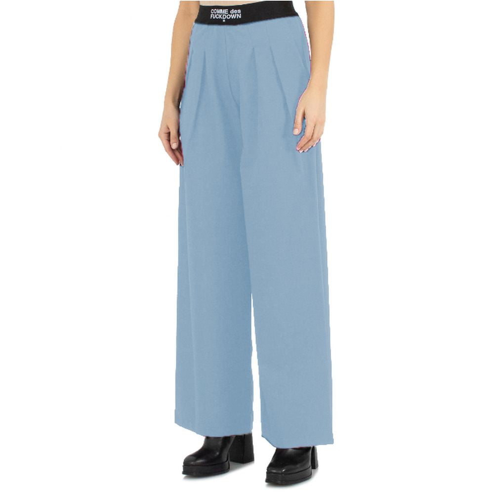Blue Polyester Women Palazzo Pants
