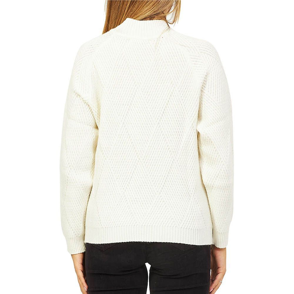 White Acrylic Women Sweater