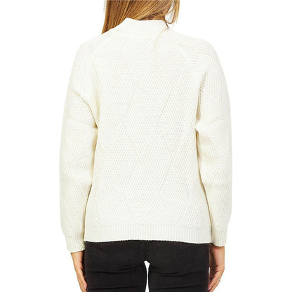 White Acrylic Women Sweater