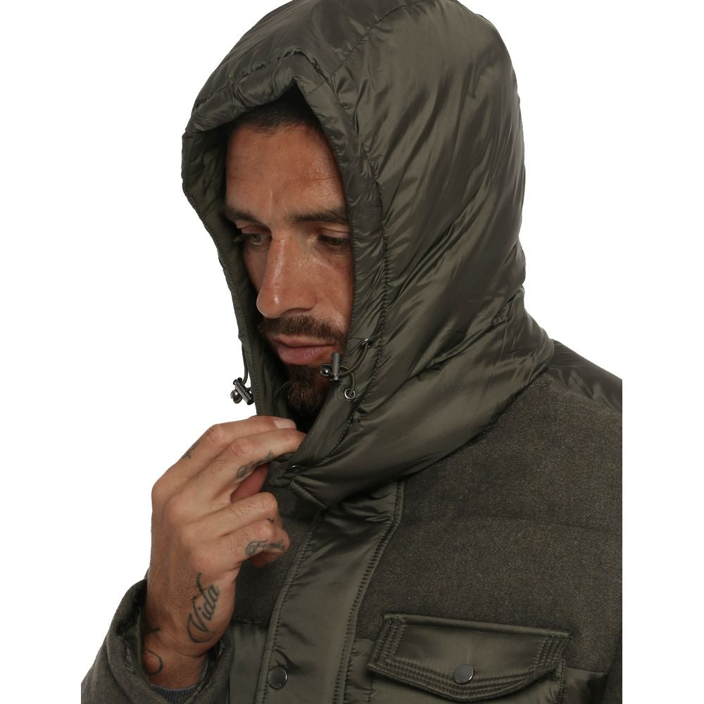 Green Wool Men Jacket
