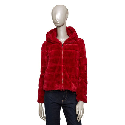 Red Polyester Women's Jacket
