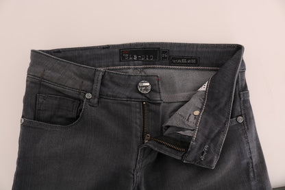 Gray Cotton Slim Fit Denim Jeans