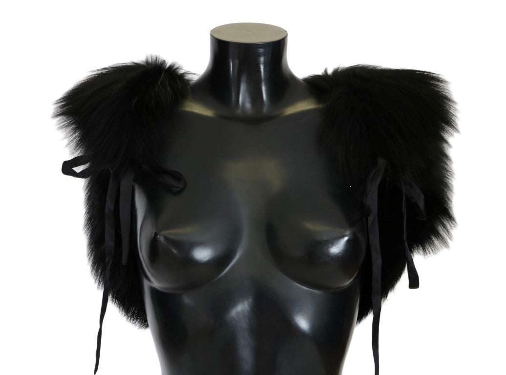 Black Silver Fox Fur Scarf