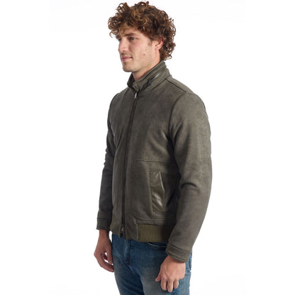 Green Eco Leather Men's Jacket
