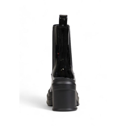 Black Polyester Ankle Boots