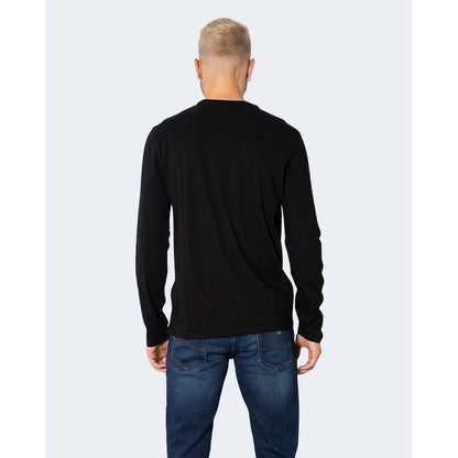 Black Cotton Long Sleeve T-Shirt
