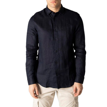 Blue Linen Dress Shirt