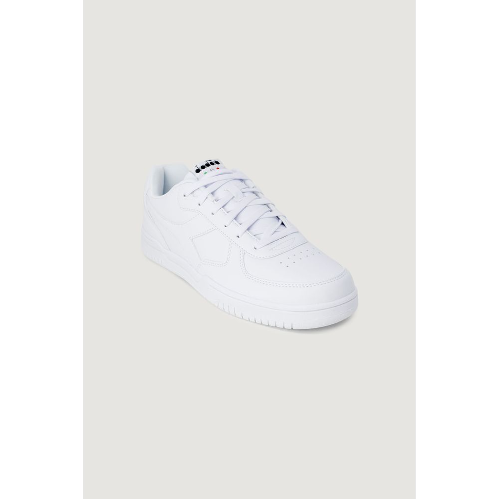White Artificial Leather Low Top Sneakers