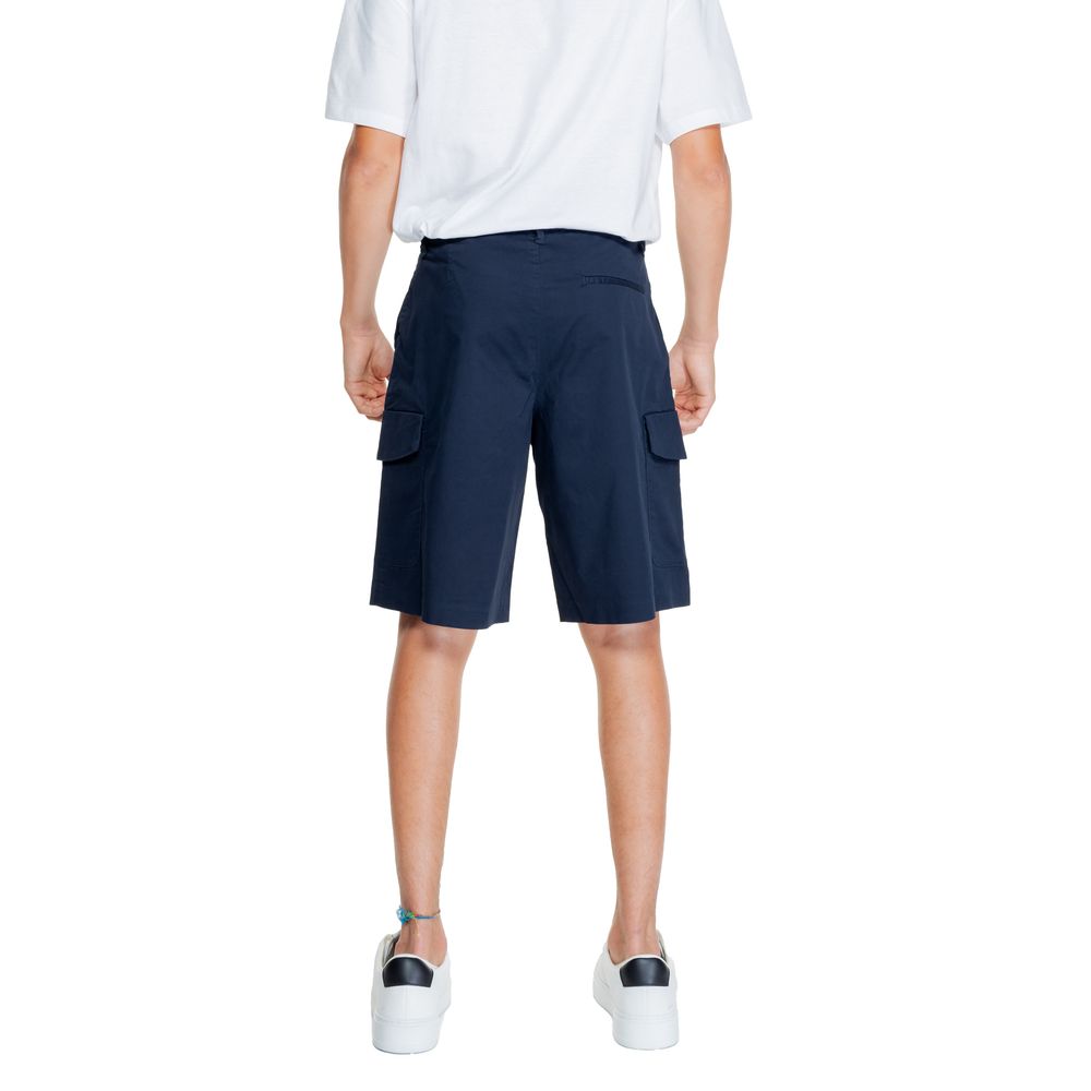 Blue Cotton Bermuda Shorts