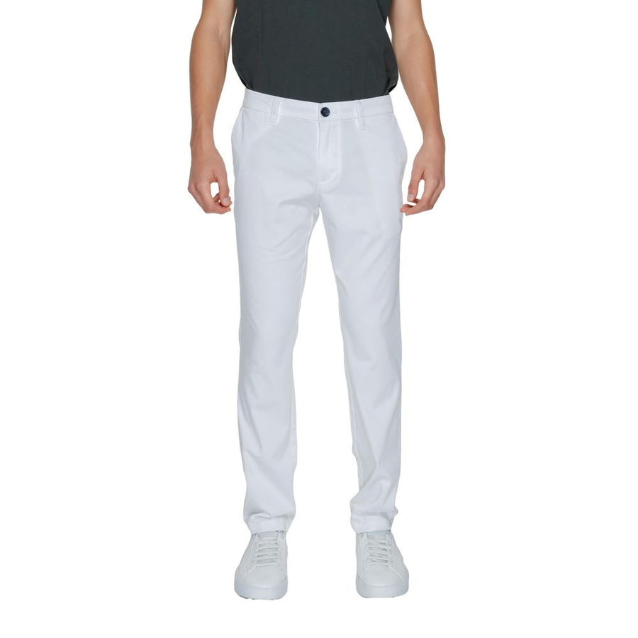 White Cotton Casual Pants