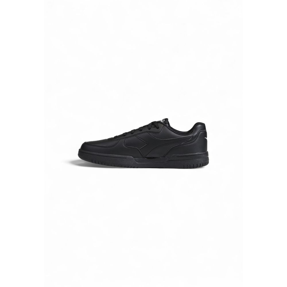 Black Artificial Leather Low Top Sneakers