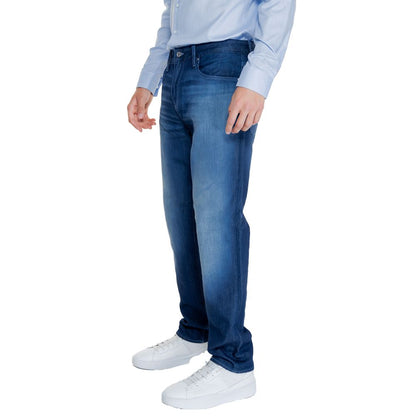Blue Cotton Skinny Pants