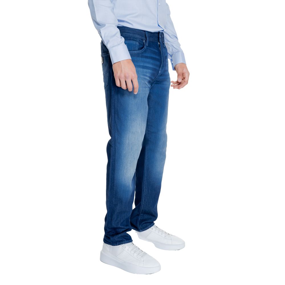 Blue Cotton Skinny Pants