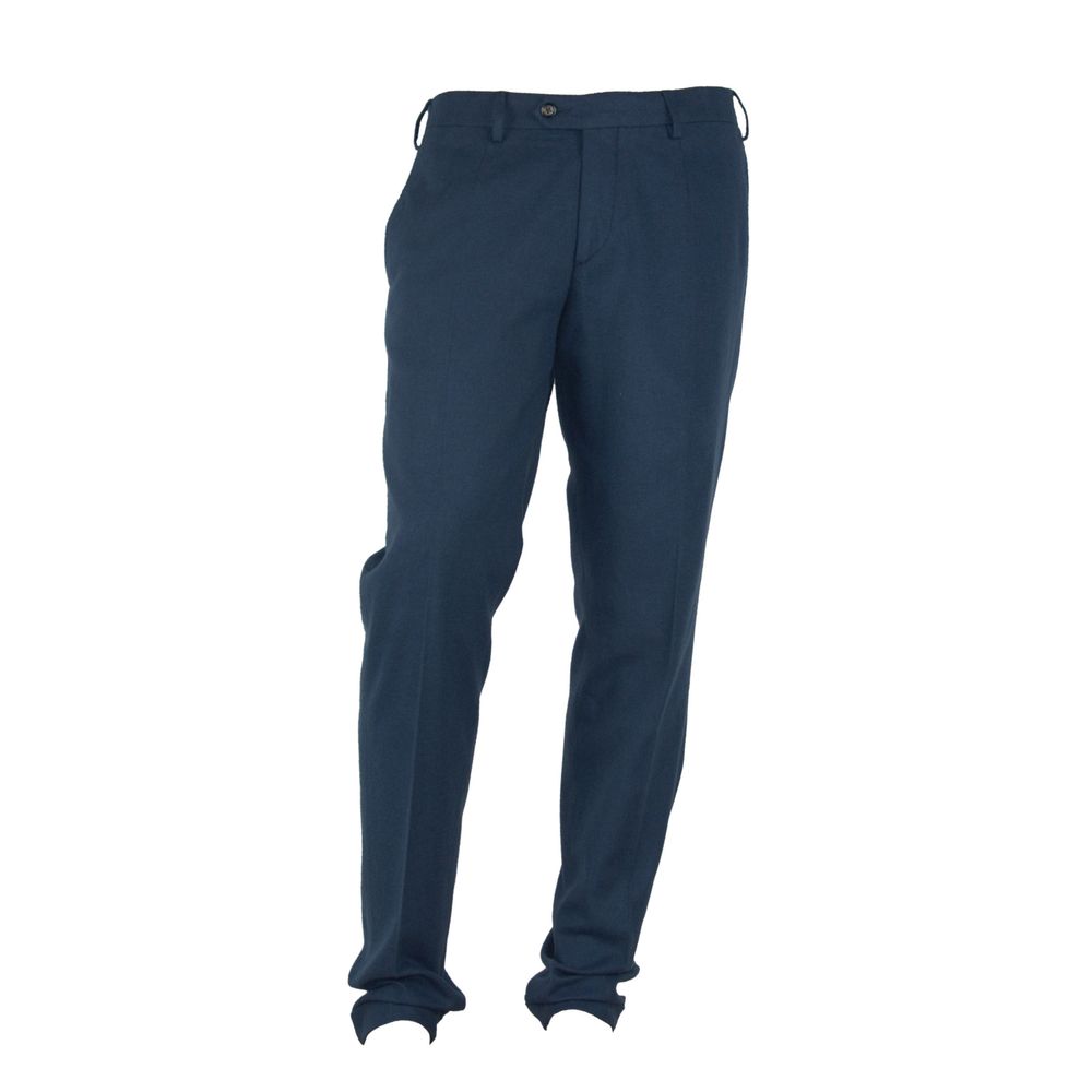 Blue Cotton Men Pants