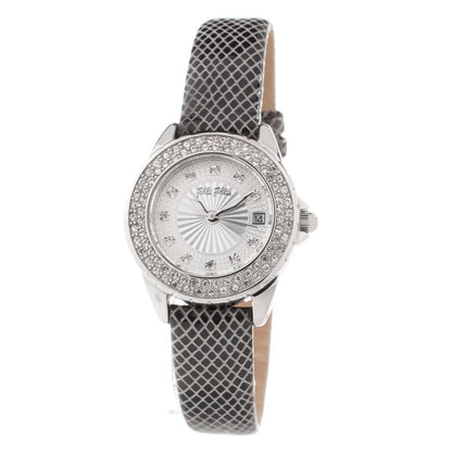 Gray Leather Dress Watch