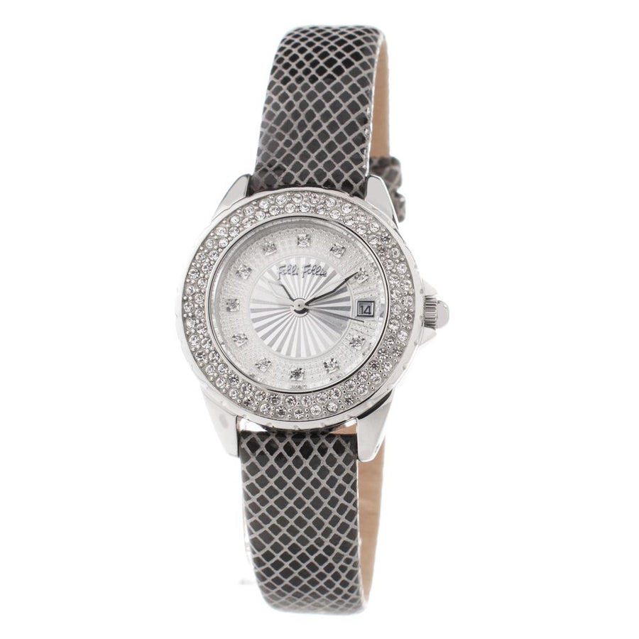 Gray Leather Dress Watch
