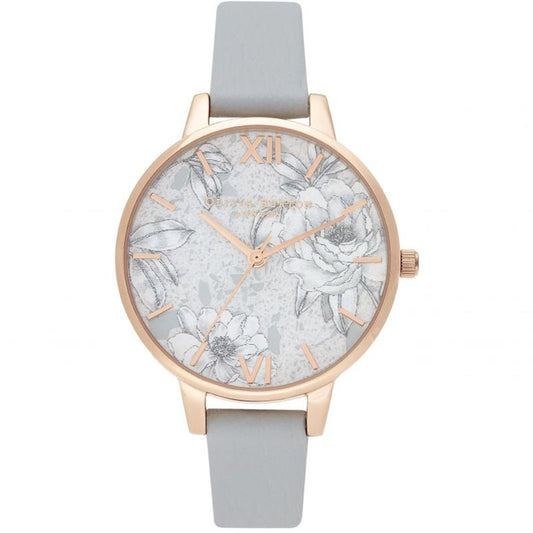 Gray Artificial Leather Dress Watch