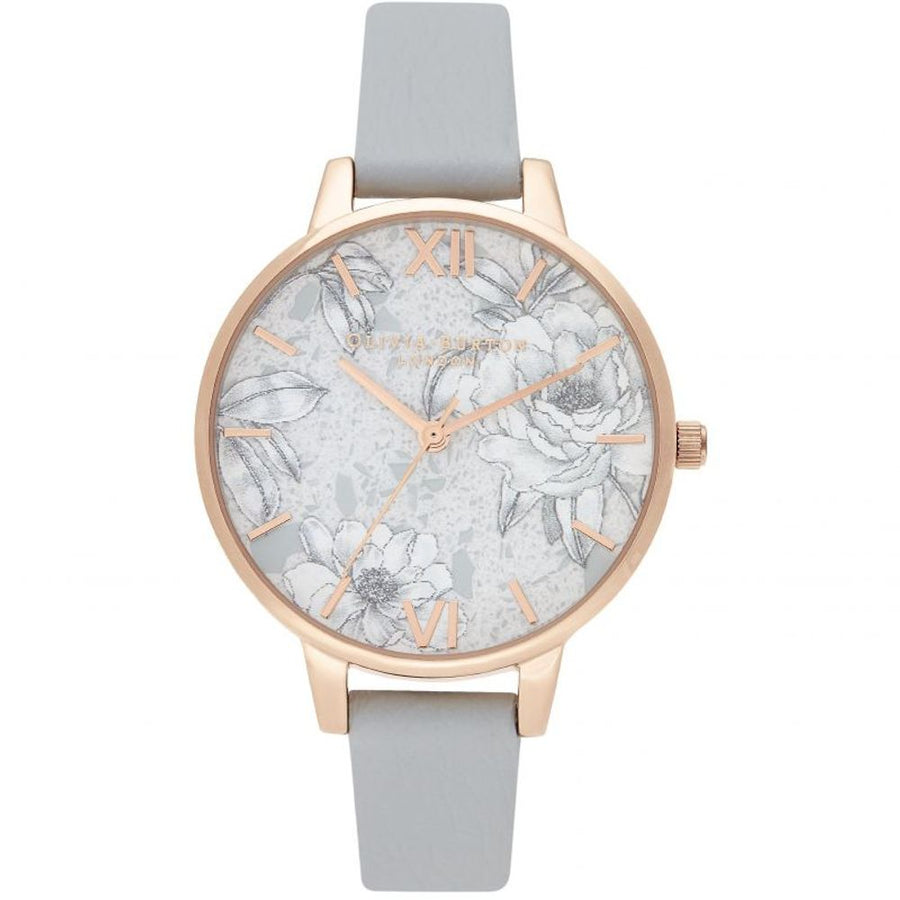 Gray Artificial Leather Dress Watch