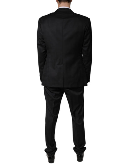 Black Wool Single Breasted Formal Suit