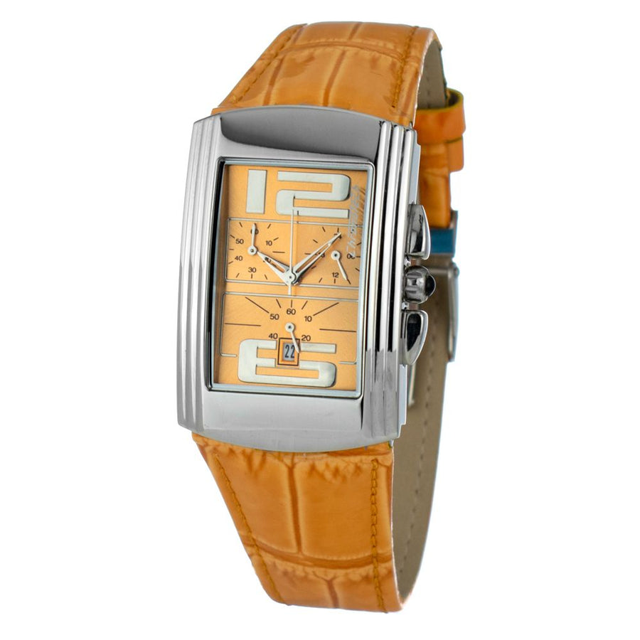 Orange Leather Dress Watch