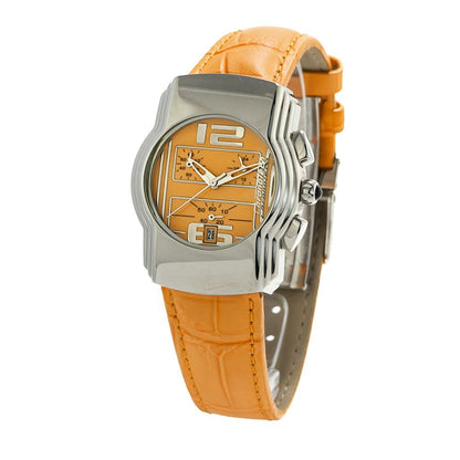 Orange Leather Dress Watch