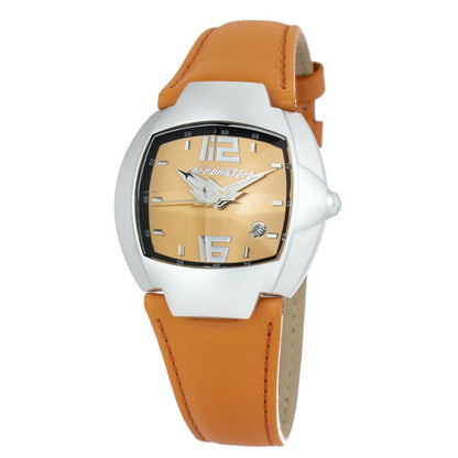 Orange Leather Dress Watch