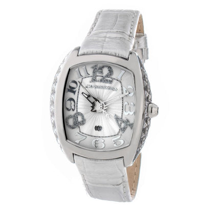 Silver Leather Dress Watch