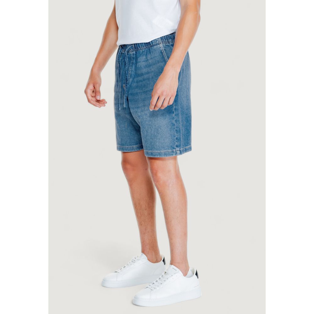 Light Blue Cotton Bermuda Shorts