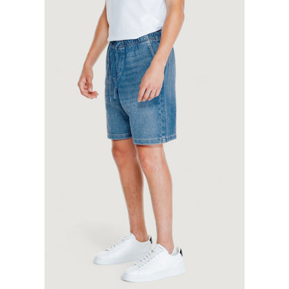 Light Blue Cotton Bermuda Shorts
