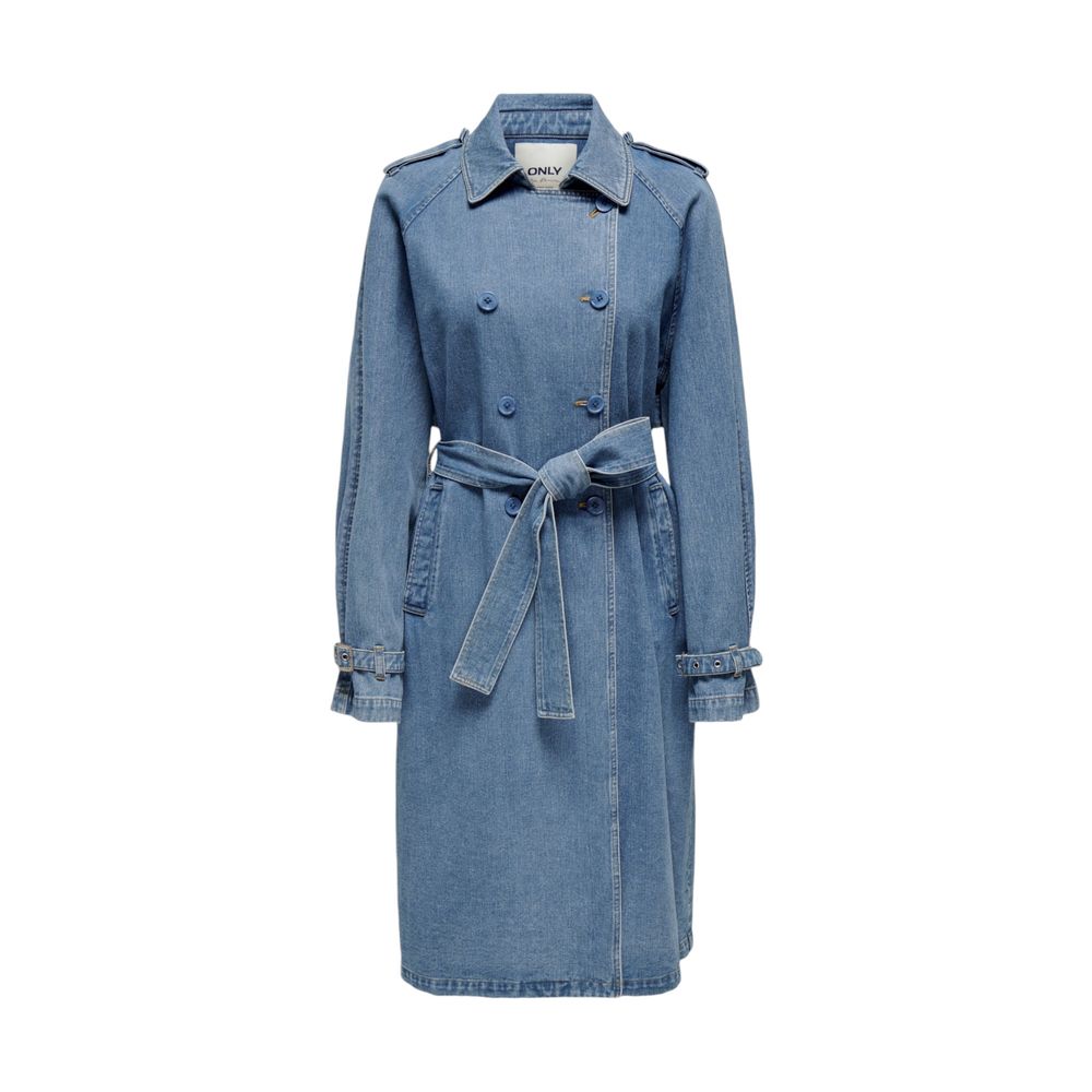 Blue Cotton Trench Coat