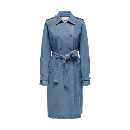 Blue Cotton Trench Coat
