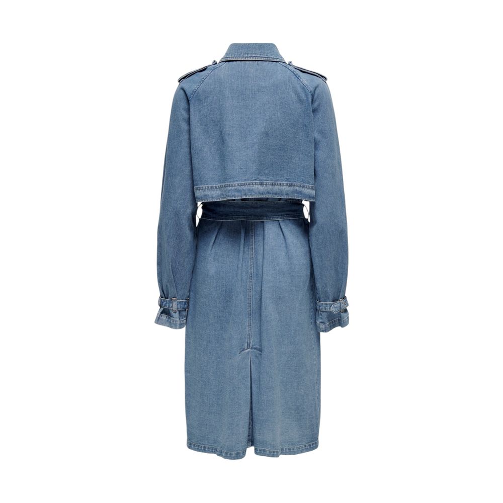 Blue Cotton Trench Coat