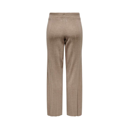 Beige Marabou Casual Pants