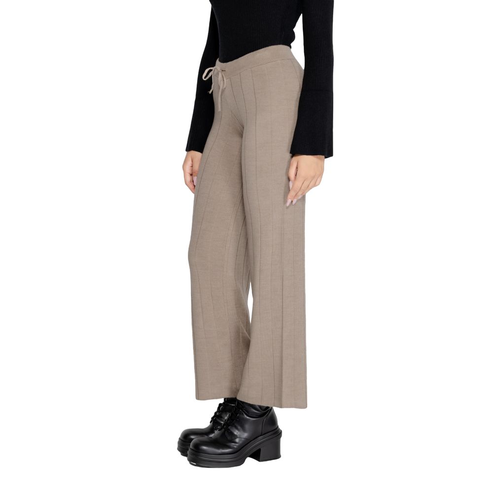 Beige Marabou Casual Pants