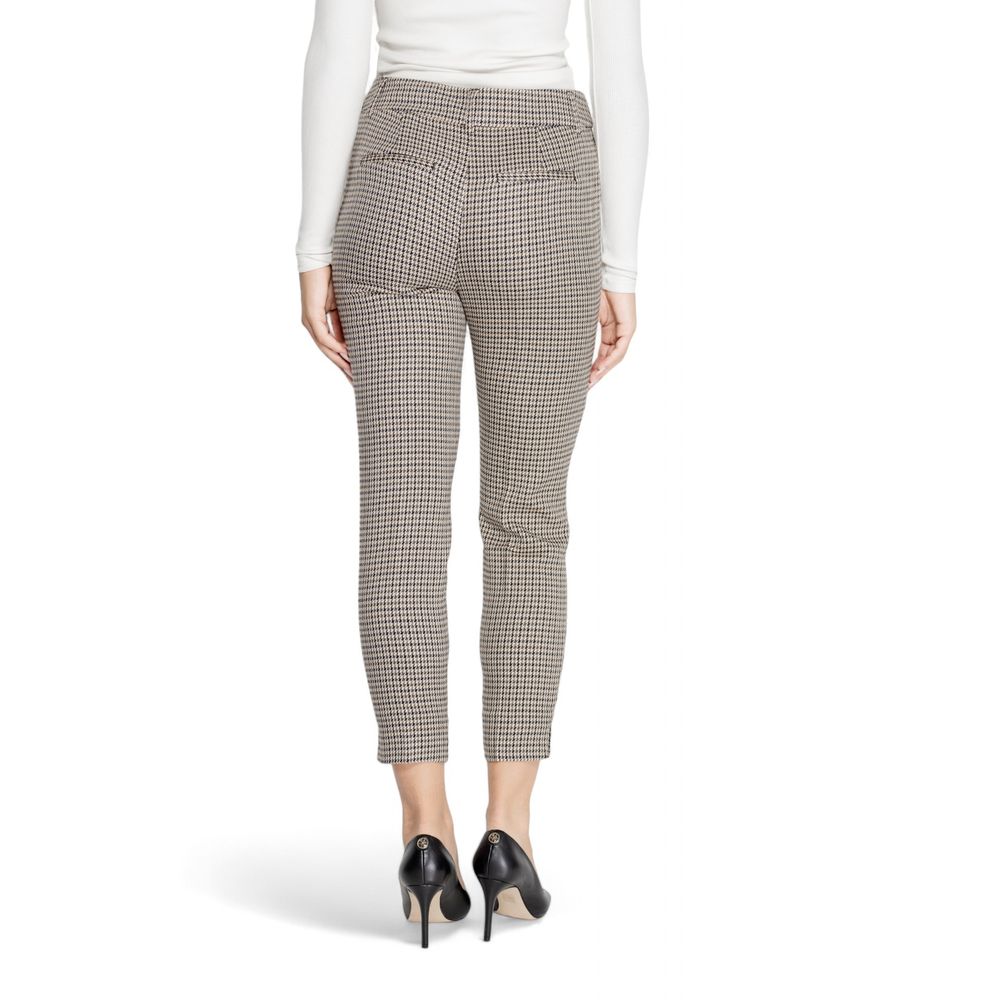 Beige Polyester Casual Pants