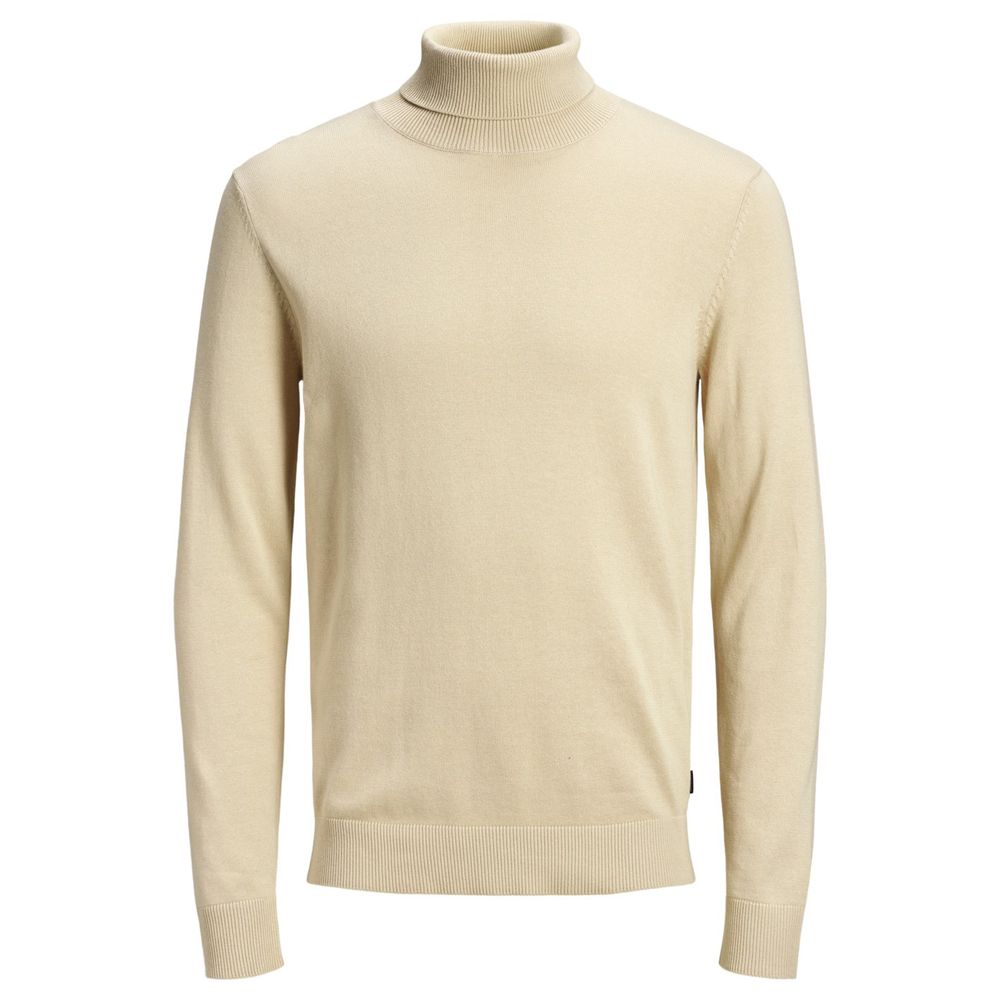Beige Cotton Turtleneck