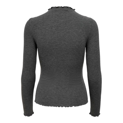 Gray Polyester Turtleneck