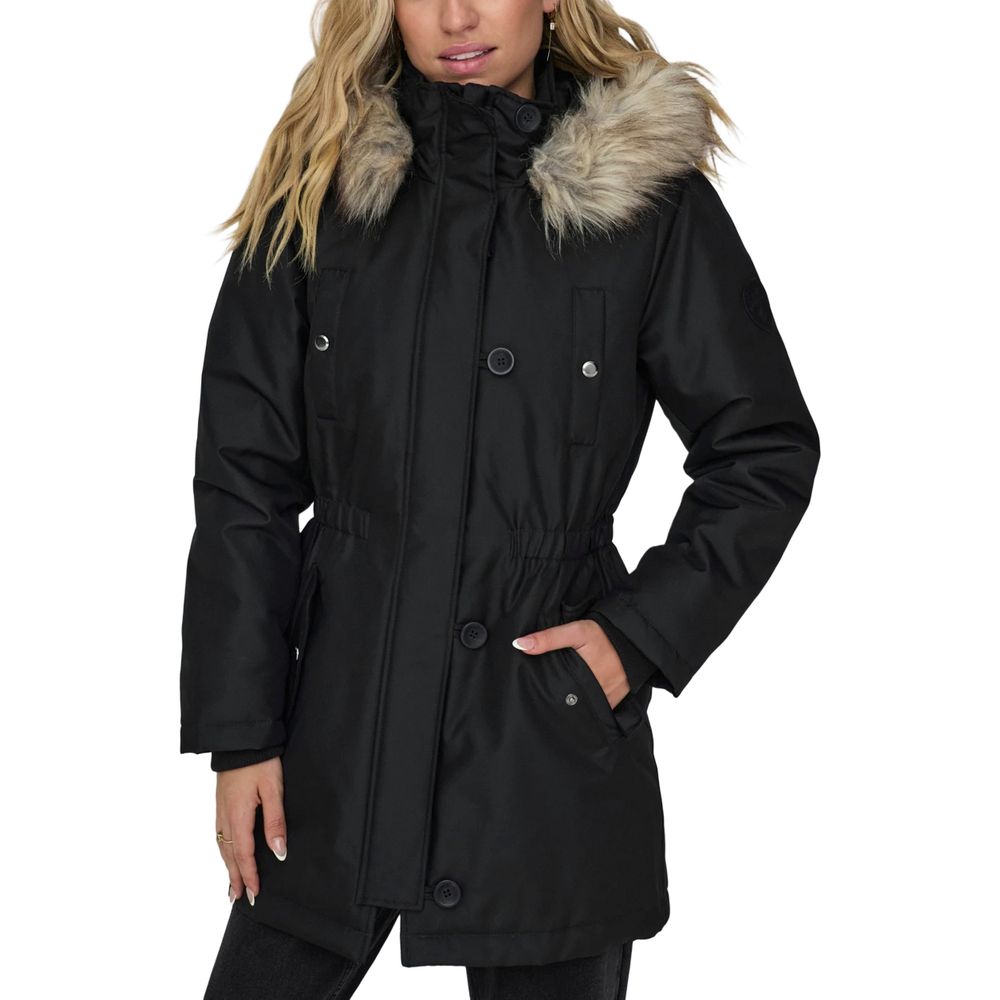 Black Polyester Parka