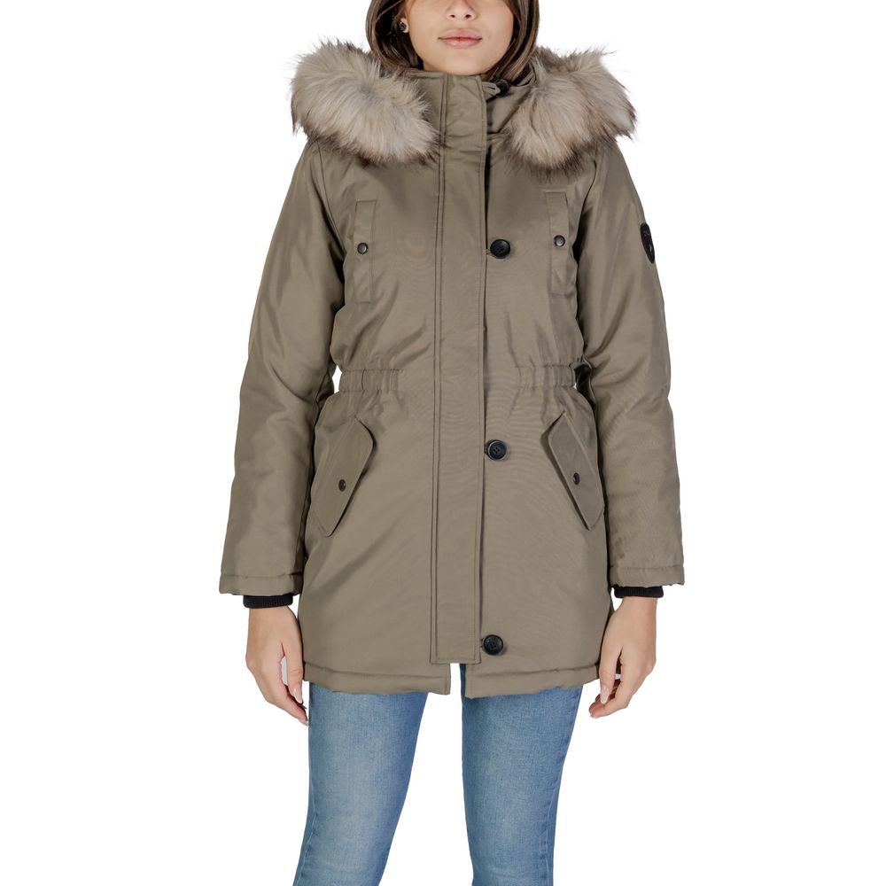 Green Polyester Parka