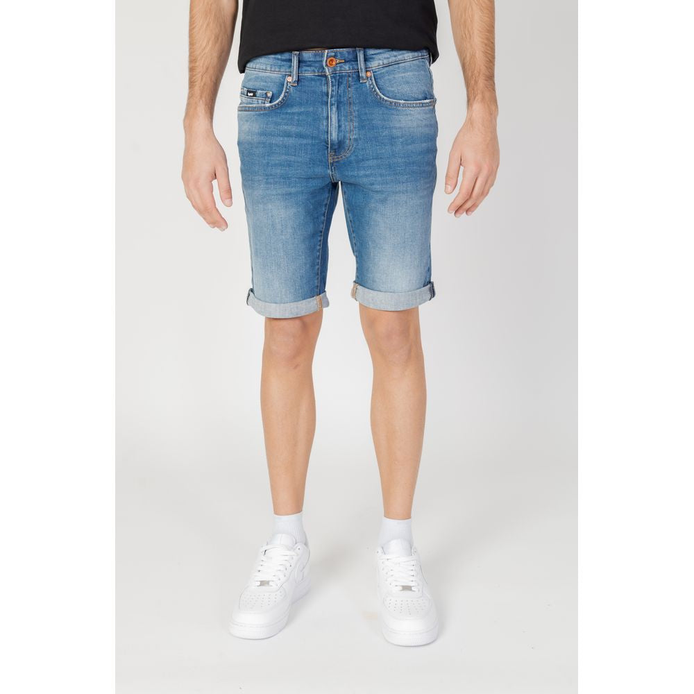 Blue Cotton Bermuda Shorts